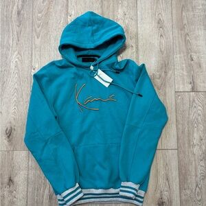 Karl Kani Turquoise Hoodie with Embroidered Signature